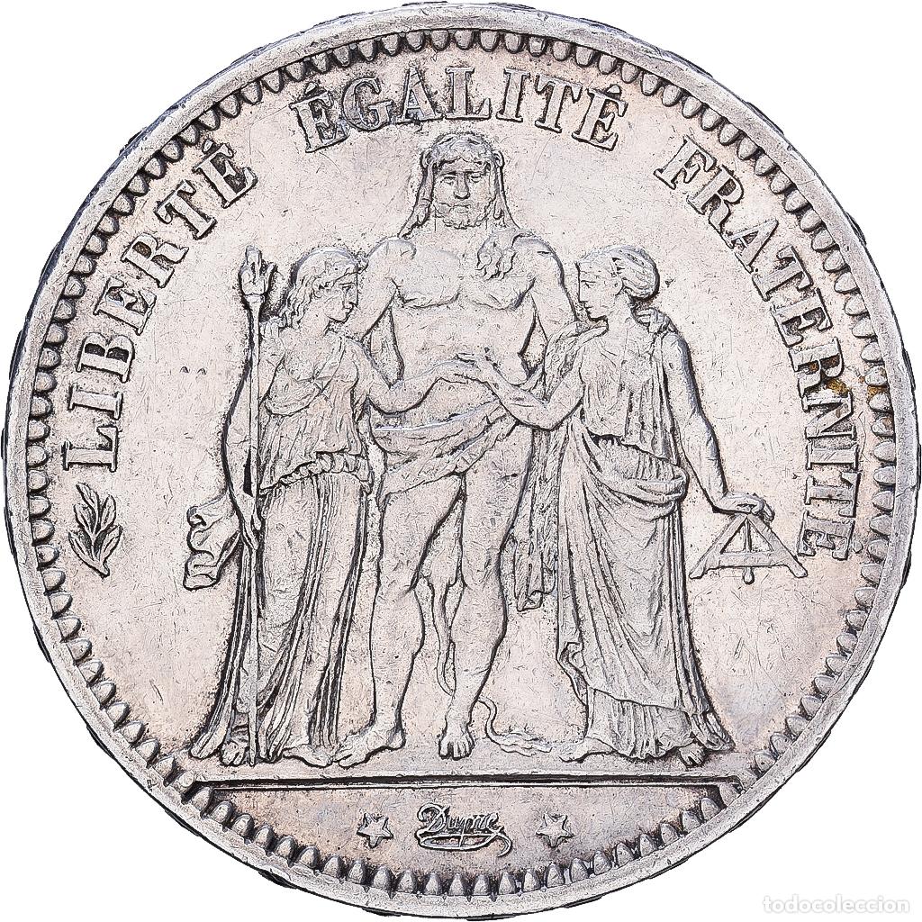 Monedas antiguas de Europa: [#1117937] Francia, Hercule, 5 Francs, 1873, Paris, MBC+, Plata, KM:820.1, Gadoury:745a
