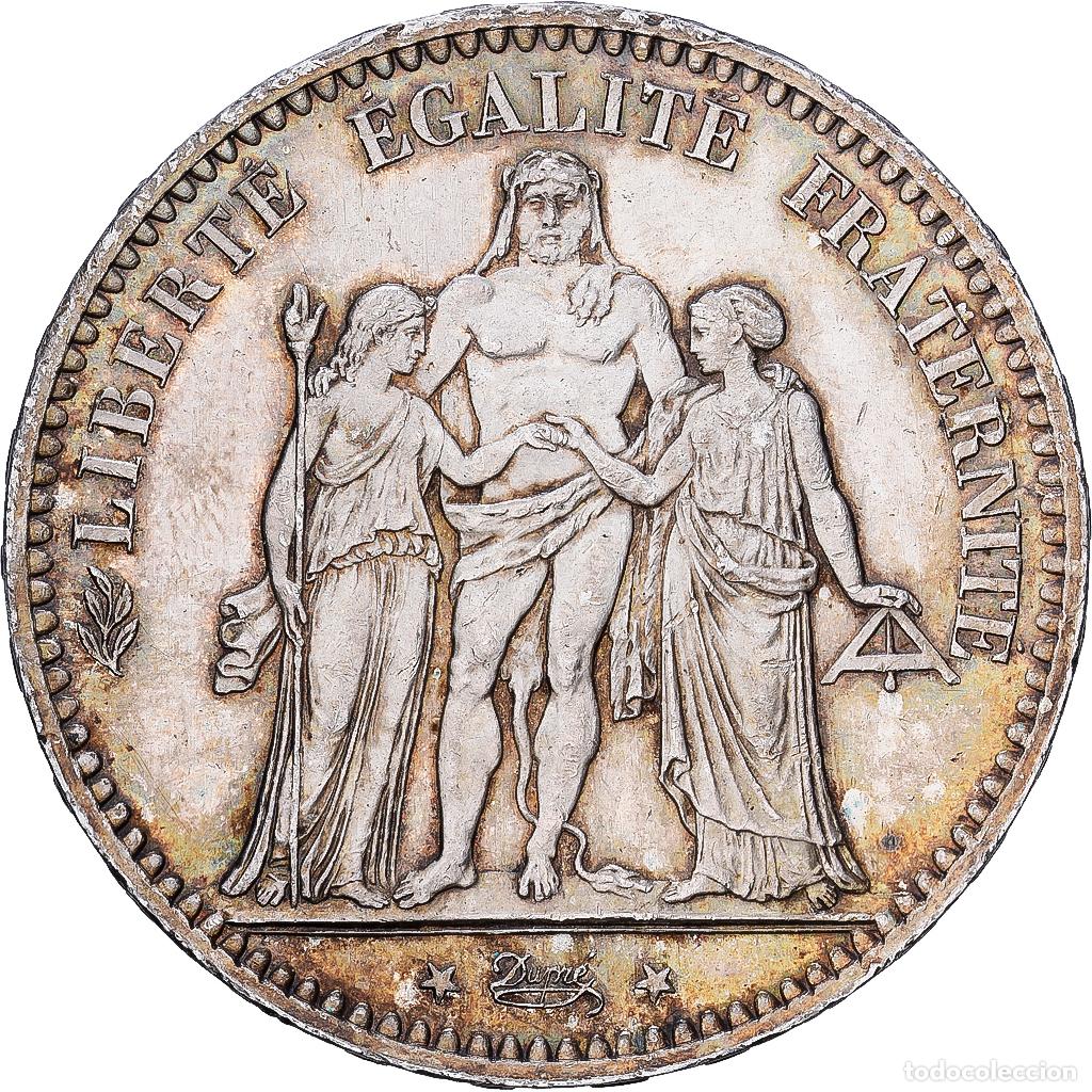 Monedas antiguas de Europa: [#1117938] Moneda, Francia, Hercule, 5 Francs, 1876, Paris, MBC+, Plata, KM:820.1