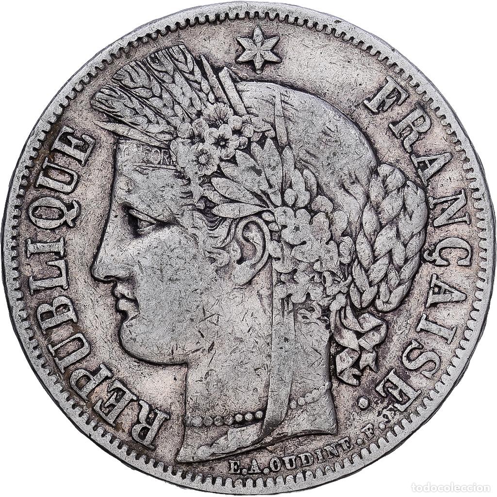 Monedas antiguas de Europa: [#1118031] Francia, 5 Francs, C&eacute;r&egrave;s, 1850, Paris, Plata, BC+, KM:761.1