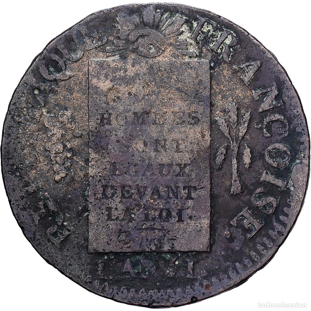 Monedas antiguas de Europa: [#1546172] Francia, Convention, Sol &agrave; la balance Fran&ccedil;oise, 1793 / AN II, Strasbourg
