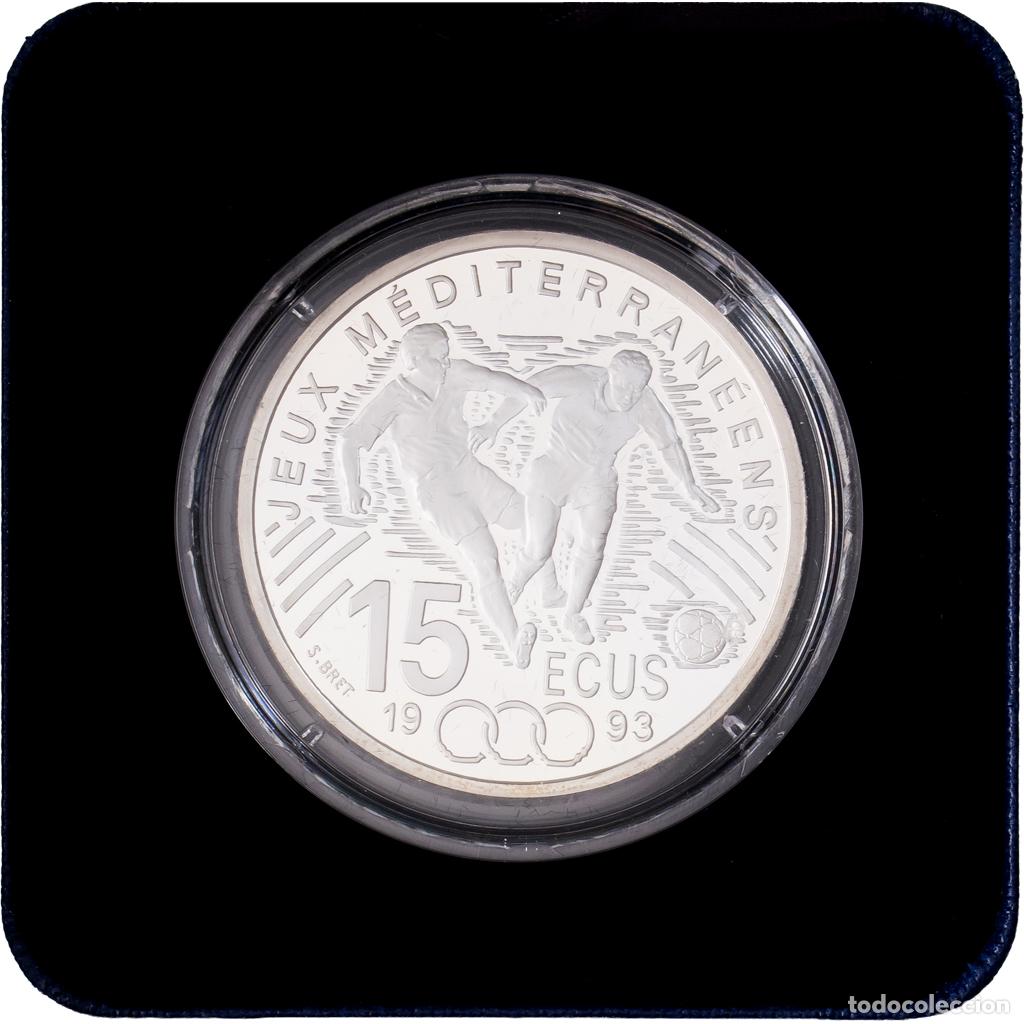 Monedas antiguas de Europa: [#1546099] Francia, 100 Francs-15 Ecus, Jeux m&eacute;diterran&eacute;ens, foot, 1993, MDP, Prueba