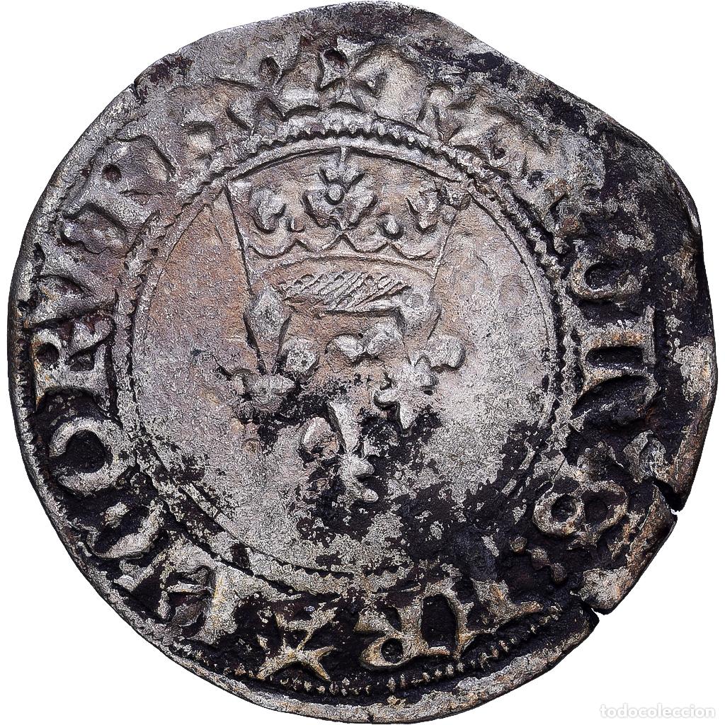 Monedas antiguas de Europa: [#1546153] Francia, Charles VI, Gros dit &rdquo;Florette&rdquo;, 1417, Sainte-M&eacute;n&eacute;hould, Vell&oacute;n