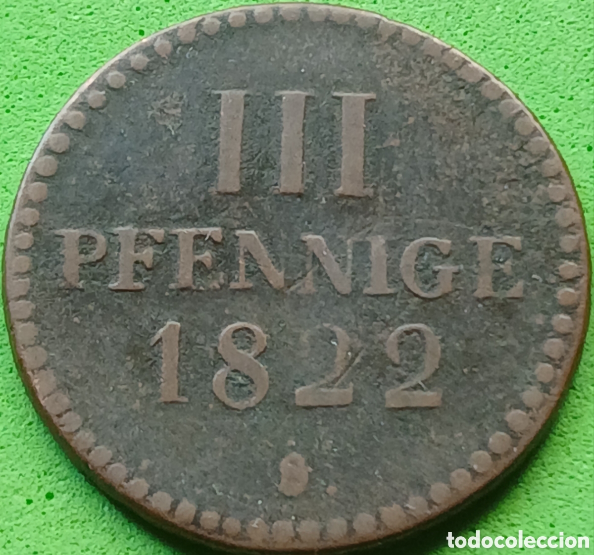 Monedas antiguas de Europa: Sajonia- Reino de Sajonia 3 pfennig 1822 km#1058