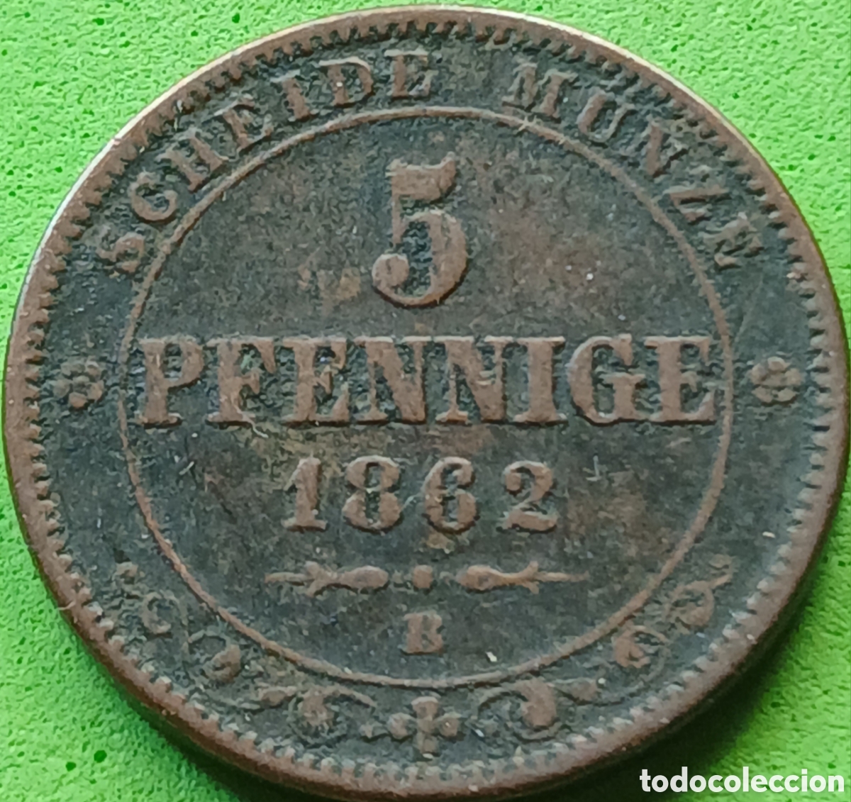 Monedas antiguas de Europa: Sajonia- Reino de Sajonia 5 pfennig 1862 km#1218