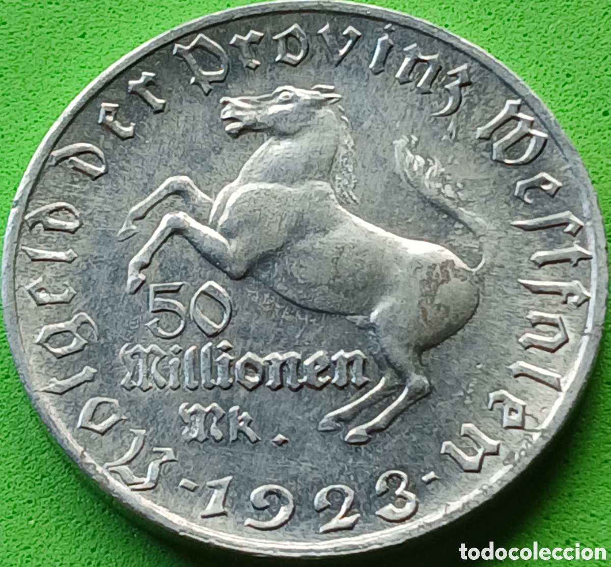 Monedas antiguas de Europa: Alemania, Provincia de Westfalia 50.000.000 marcos 1923 WF#645.14 . Di&aacute;metro: 37.8 mm.