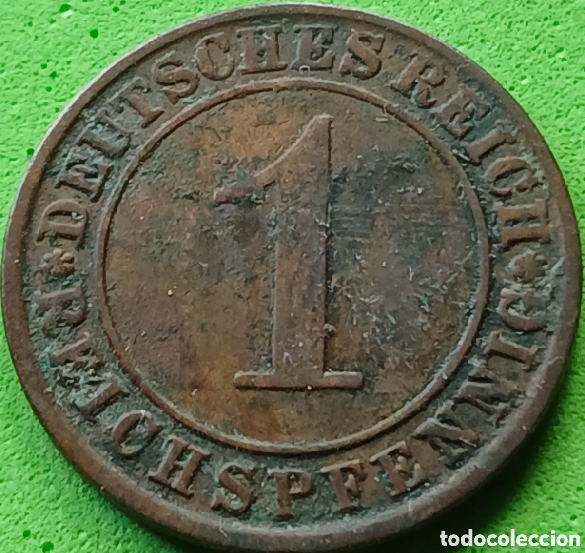 Monedas antiguas de Europa: Alemania Rep&uacute;blica de Weimar 1 reichspfennig 1924 J km#37