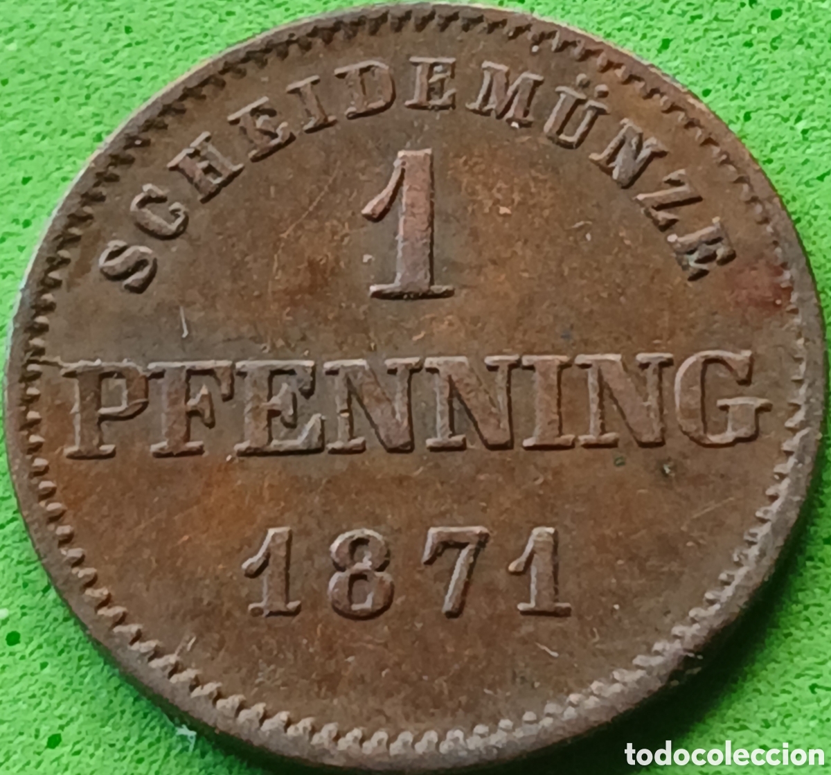 Monedas antiguas de Europa: Baviera- Reino de Baviera 1 pfennig 1871 km#856