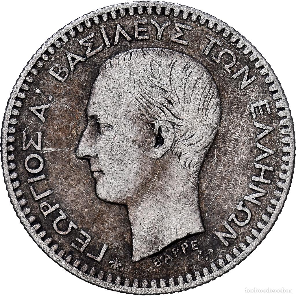 Monedas antiguas de Europa: [#1117918] Grecia, George I, 50 Lepta, 1874, Paris, Plata, BC+, KM:37