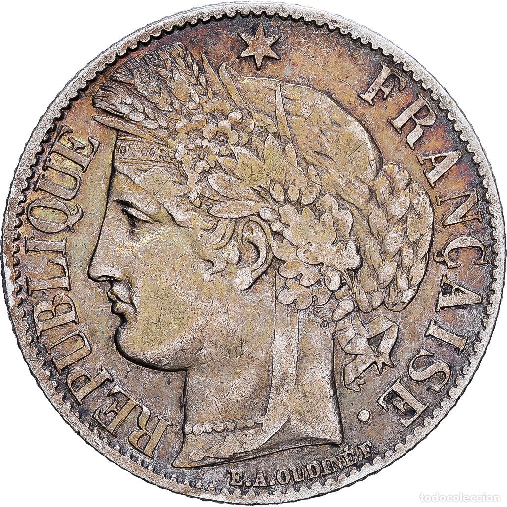 Monedas antiguas de Europa: [#1118013] Moneda, Francia, C&eacute;r&egrave;s, Franc, 1871, Paris, MBC+, Plata, KM:822.1, Gadoury:465