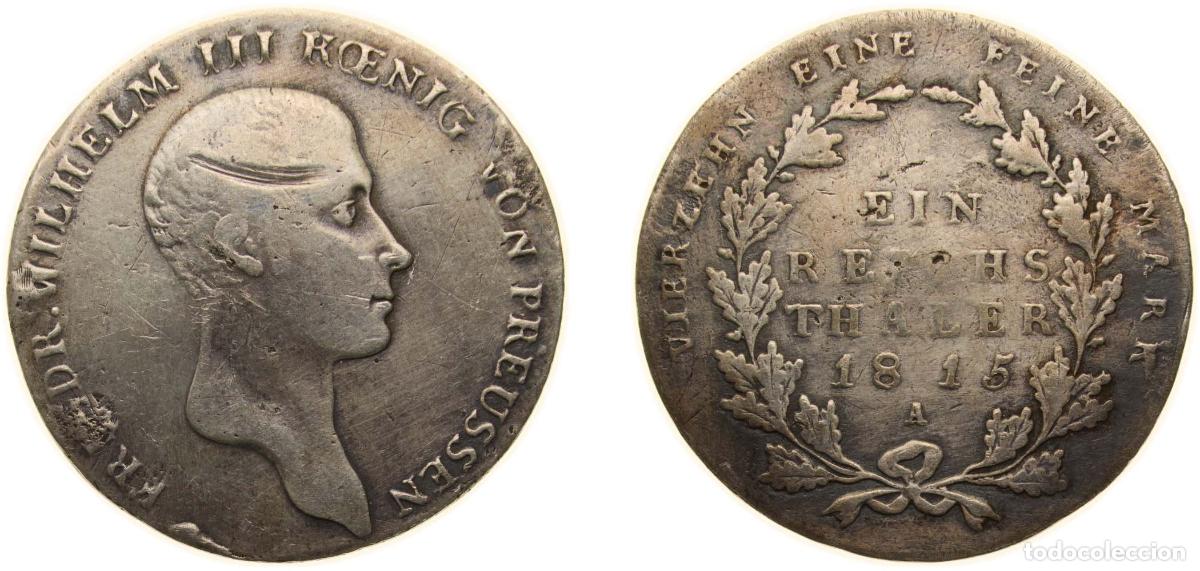 Monedas antiguas de Europa: 1815 A 1 Reichsthaler - Frederick William III