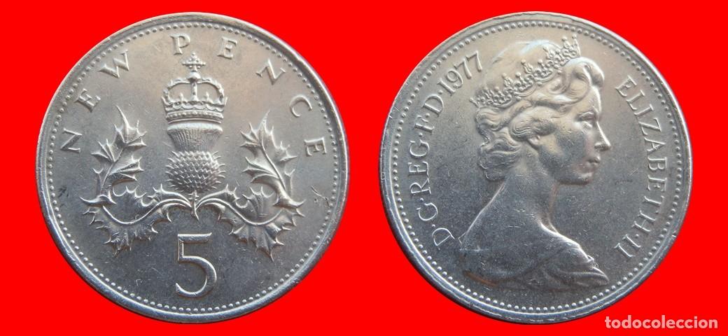 Monedas antiguas de Europa: 5 PENIQUES PENCE 1977 INGLATERRA REINO UNIDO-153943