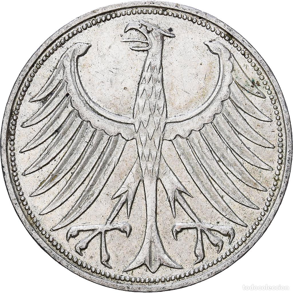 Monedas antiguas de Europa: [#1540135] ALEMANIA - REP&Uacute;BLICA FEDERAL, 5 Mark, 1963, Hamburg, Plata, MBC, KM:112.1