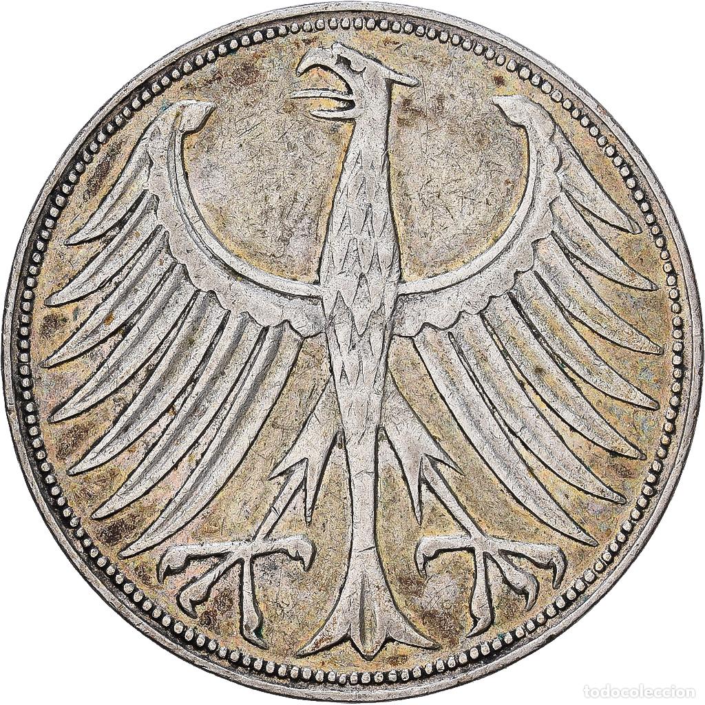 Monedas antiguas de Europa: [#1540133] ALEMANIA - REP&Uacute;BLICA FEDERAL, 5 Mark, 1951, Hamburg, Plata, MBC, KM:112.1