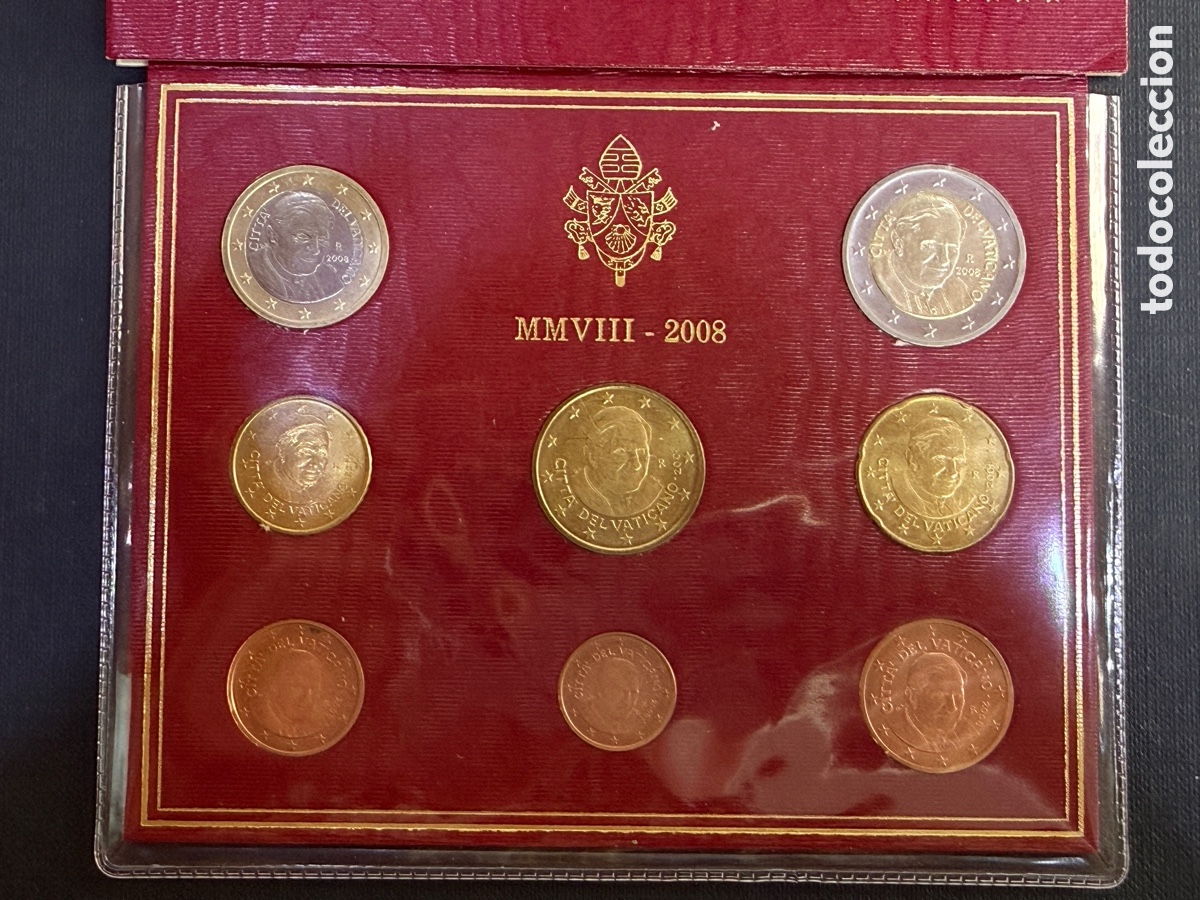 Monedas antiguas de Europa: 2008 - VATICANO Cartera Oficial 1 cent. a 2&euro;