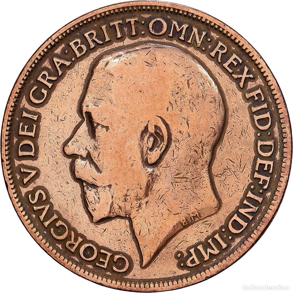 Monedas antiguas de Europa: [#1546076] Gran Breta&ntilde;a, George V, 1 Penny, 1921, British Royal Mint, Bronce, BC+, KM:810