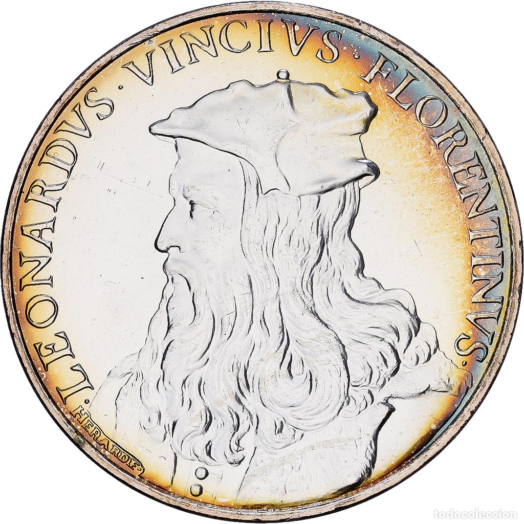 Monedas antiguas de Europa: [#1546056] Francia, 10 Euro, Pi&egrave;ce d'Histoire - L&eacute;onard de Vinci, 2019, MDP, Plata, SC