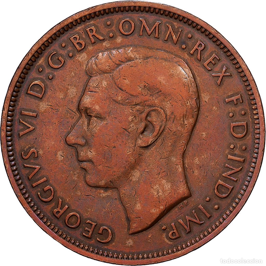 Monedas antiguas de Europa: [#1546078] Gran Breta&ntilde;a, George VI, 1 Penny, 1948, British Royal Mint, Bronce, BC+, KM:845