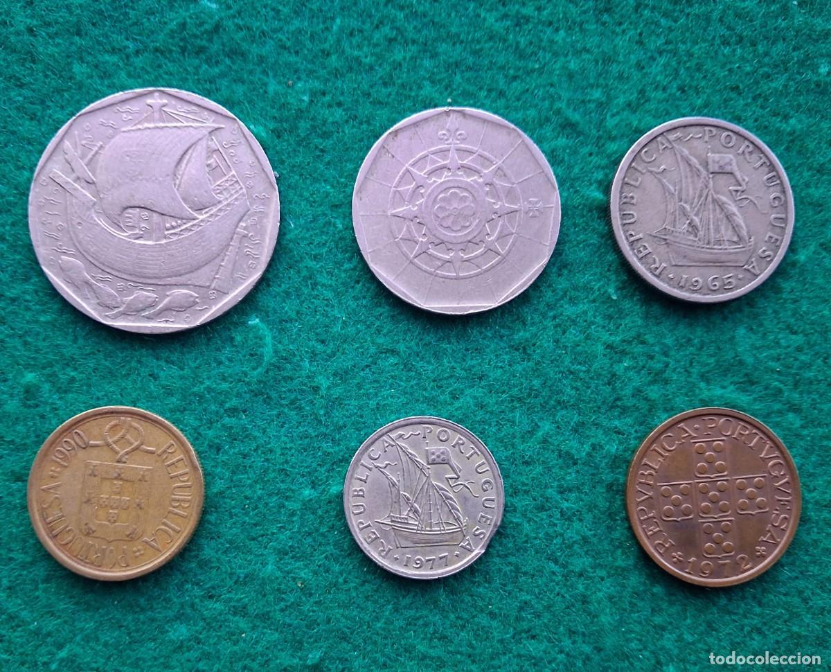 Monedas antiguas de Europa: Lote de 6 monedas de Portugal ( Escudos ) conjunto de monedas Portuguesas.
