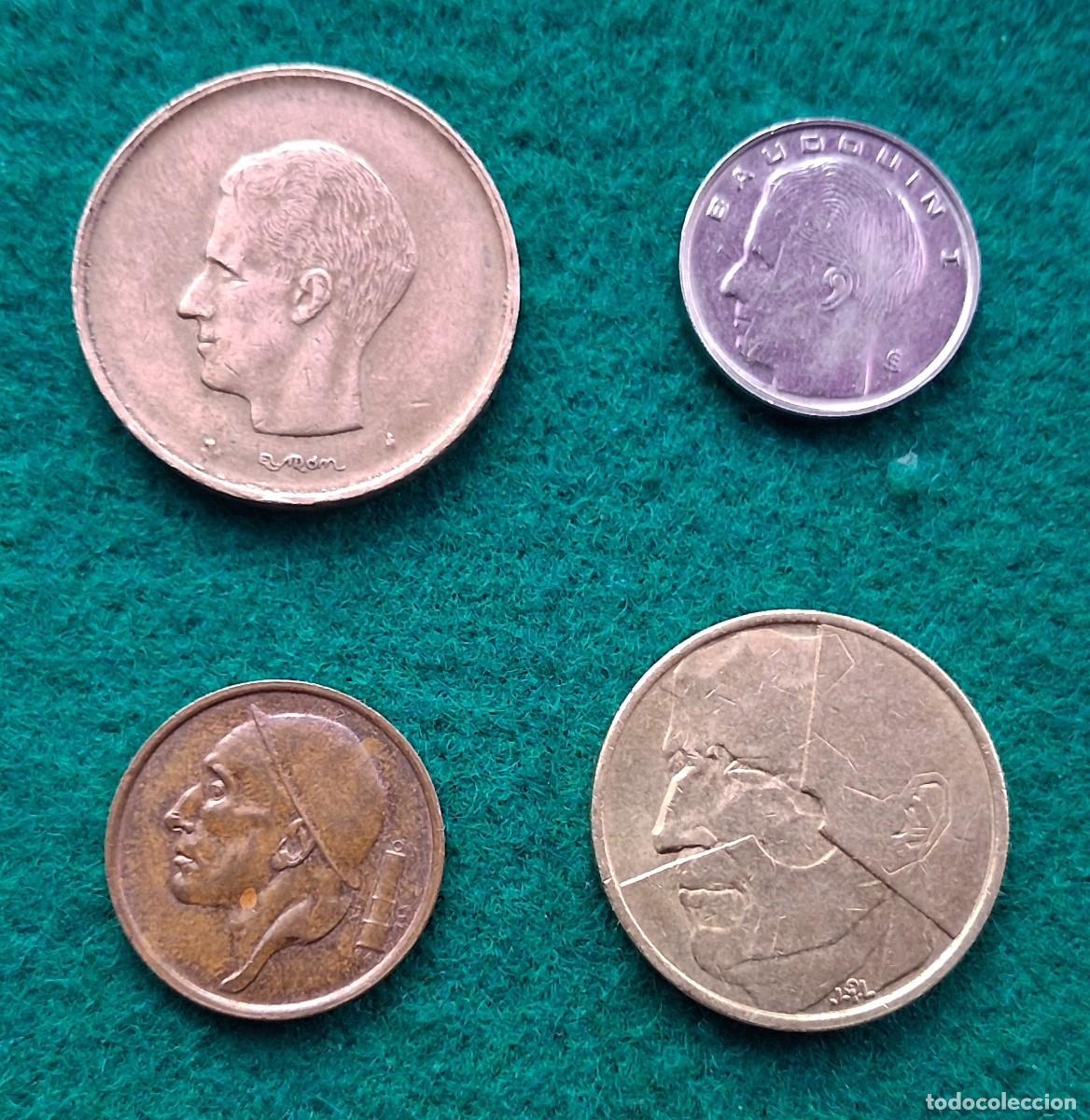 Monedas antiguas de Europa: Lote de 4 monedas de B&eacute;lgica ( Franco ) conjunto de monedas Belgas