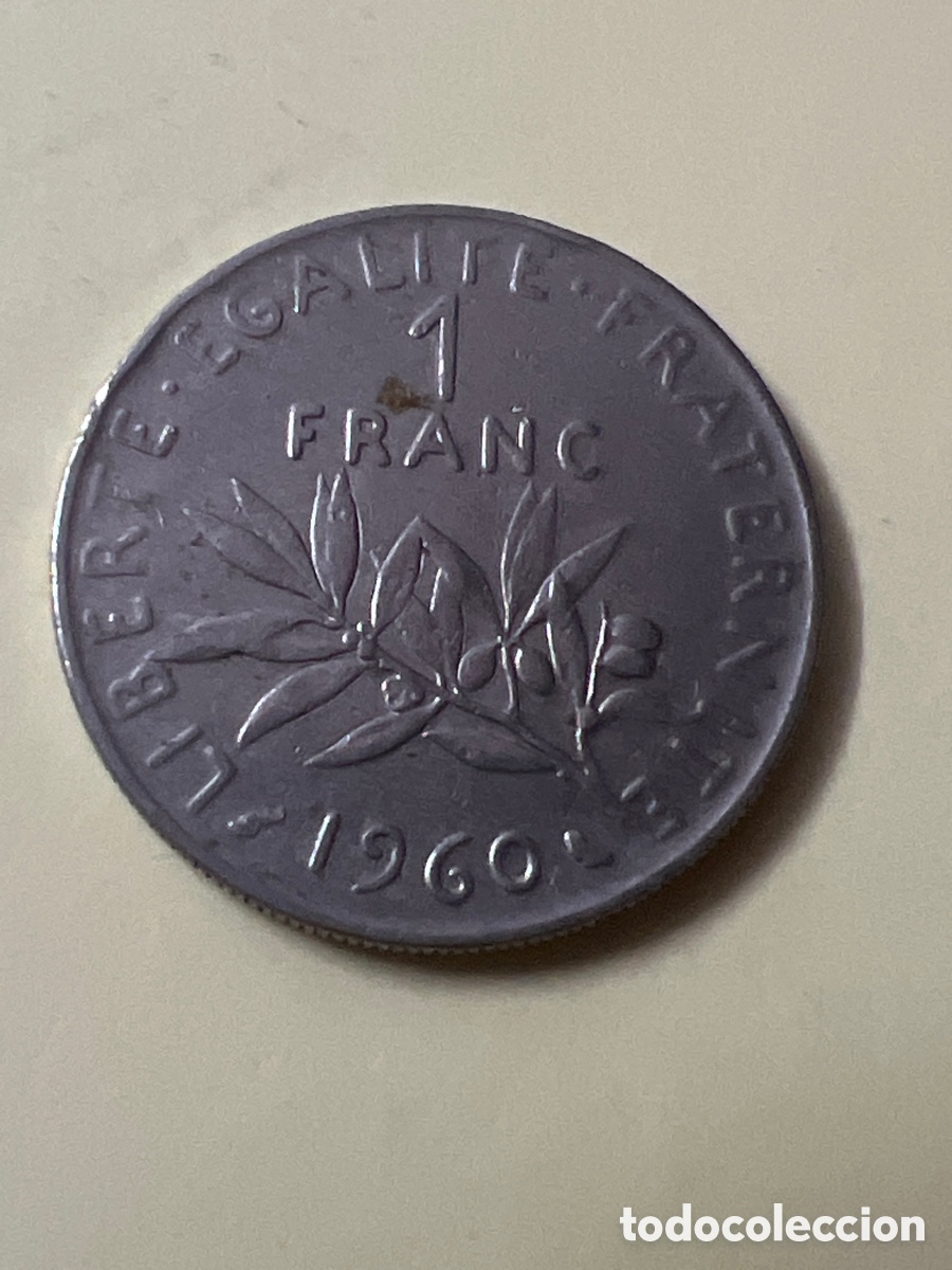 Monedas antiguas de Europa: C711. Moneda Francia France 1 Franco 1960