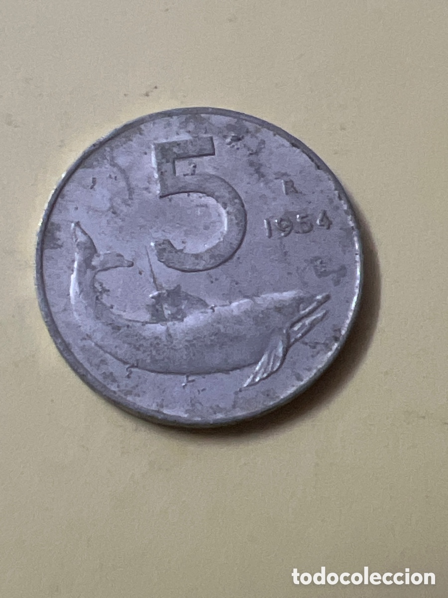 Monedas antiguas de Europa: C711. ITALIA 5 LIRAS 1954