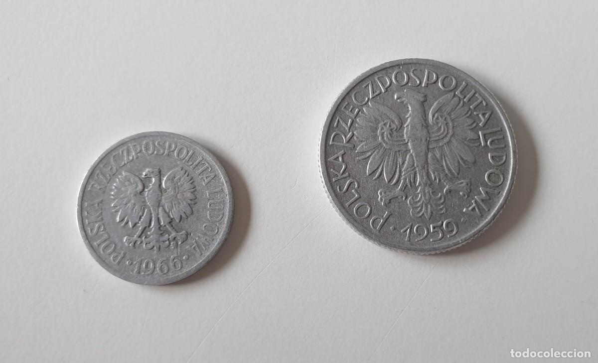 Monedas antiguas de Europa: 2 MONEDAS POLONIA (1959 y 1966)