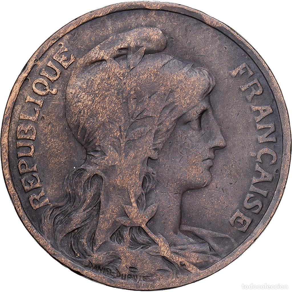 Monedas antiguas de Europa: [#1546221] Francia, 10 Centimes, Daniel-Dupuis, 1907, MDP, Bronce, BC+, Gadoury:277