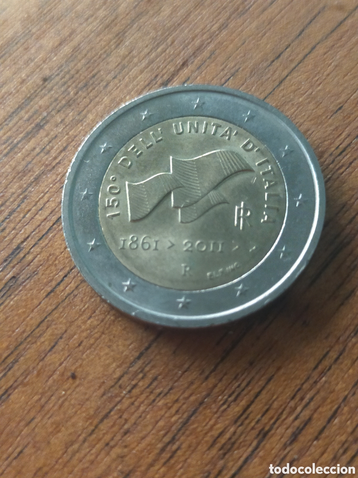 Monedas antiguas de Europa: 2 euros de Italia de 2011 celebra el 150.&ordm; aniversario de la unificaci&oacute;n de Italia (1861-2011).