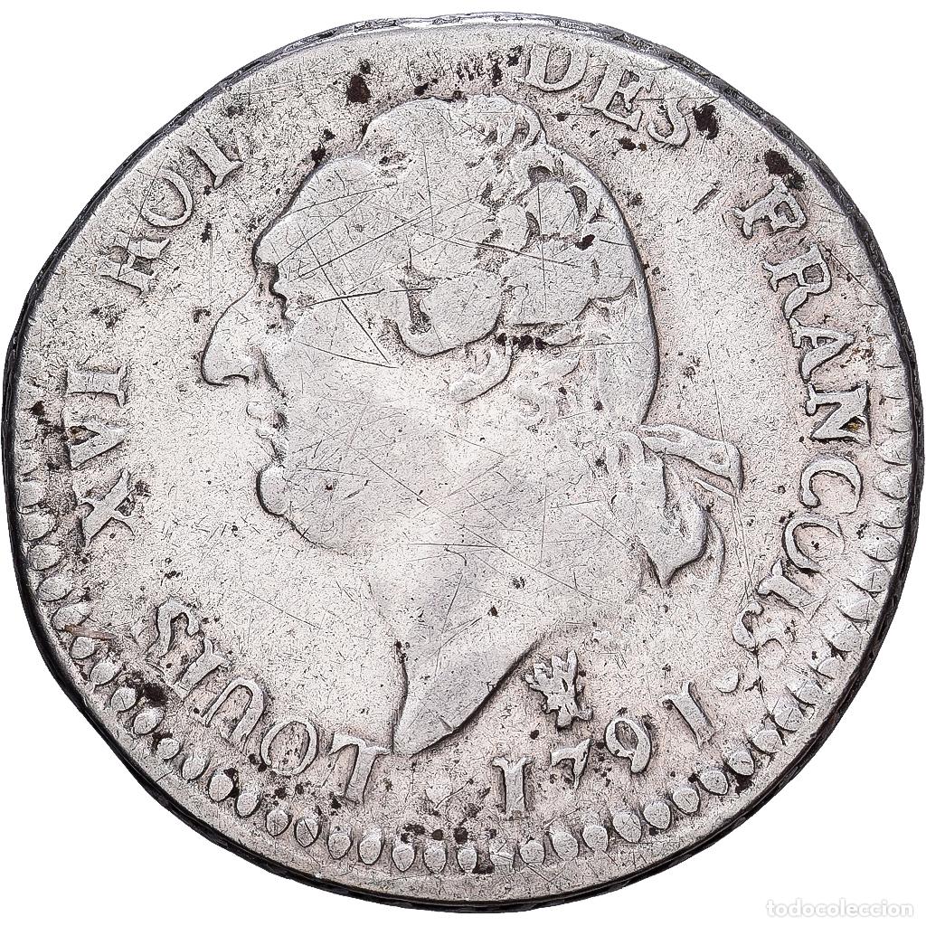 Monedas antiguas de Europa: [#1546198] Francia, Constitution, 15 sols fran&ccedil;ois, 1791 / AN 3, Limoges, Plata, BC+