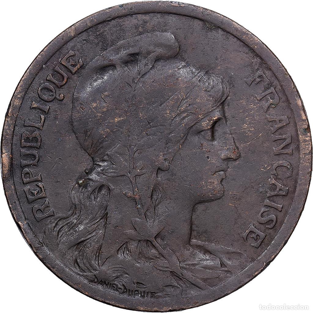 Monedas antiguas de Europa: [#1546223] Francia, 10 Centimes, Daniel-Dupuis, 1916, MDP, Bronce, BC+, Gadoury:277