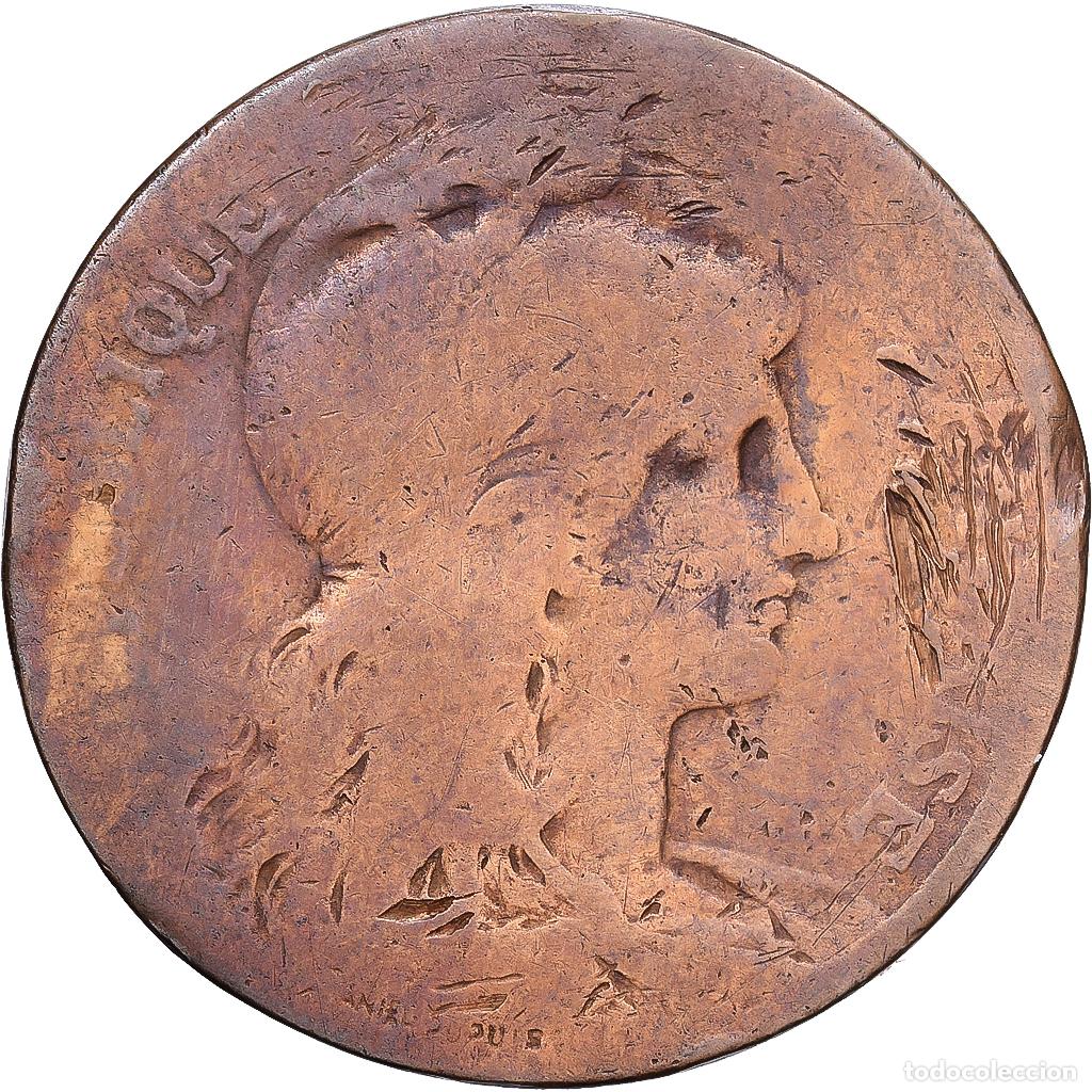 Monedas antiguas de Europa: [#1546228] Francia, 5 Centimes, Daniel-Dupuis, 1899, MDP, Bronce, BC, Gadoury:165