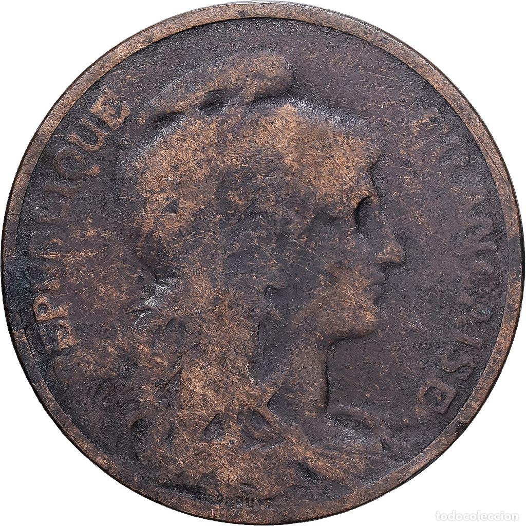 Monedas antiguas de Europa: [#1546231] Francia, 5 Centimes, Daniel-Dupuis, 1908, MDP, Bronce, BC, Gadoury:165