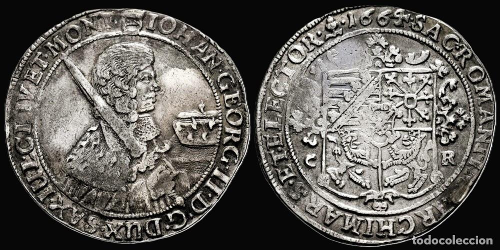 Monedas antiguas de Europa: GERMANY STATE OF SAXONY 1/2 THALER 1664 JOHN GEORGE II SILVER