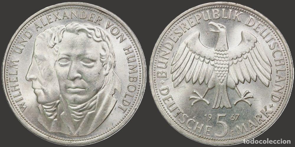 Monedas antiguas de Europa: Germany 5 Marks 1967 F Silver