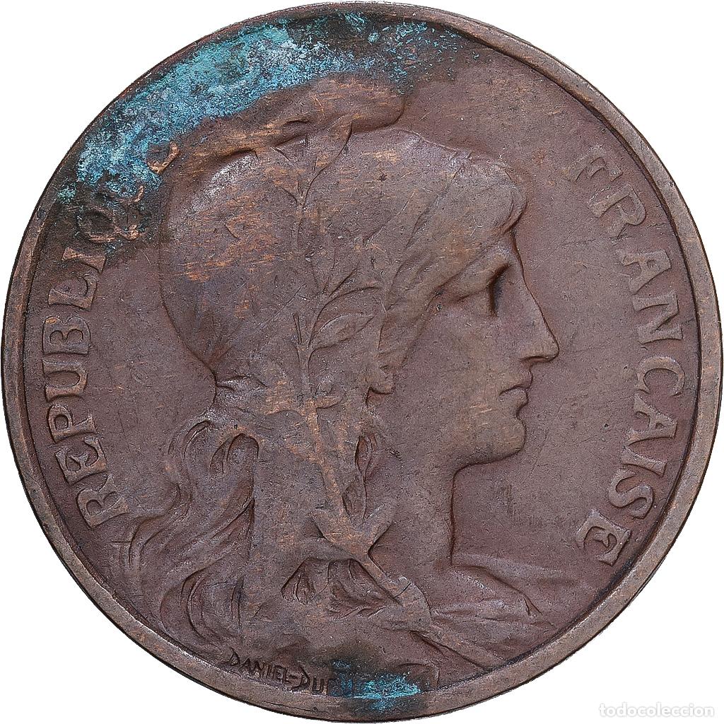 Monedas antiguas de Europa: [#1546235] Francia, 5 Centimes, Daniel-Dupuis, 1917, MDP, Bronce, BC+, Gadoury:165