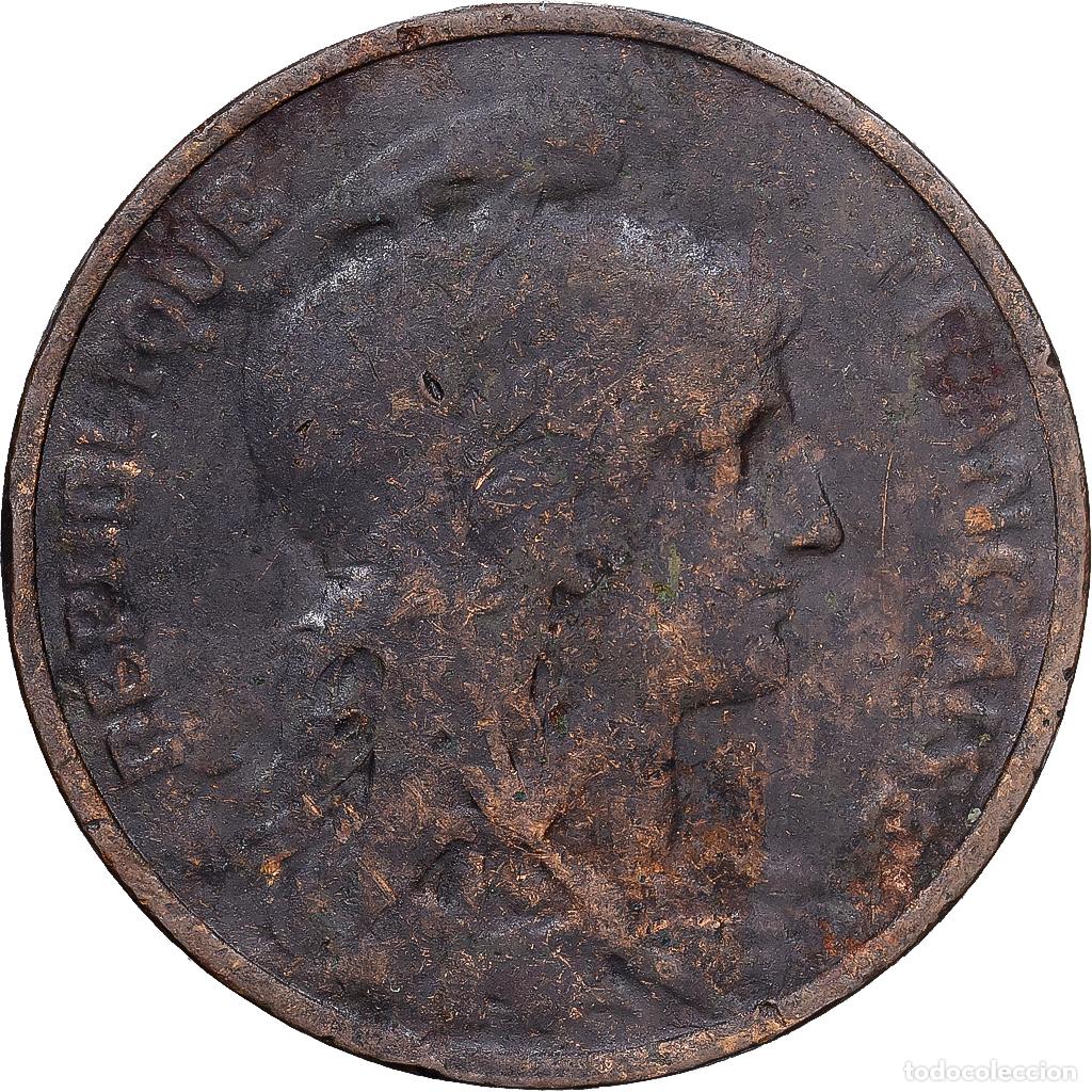 Monedas antiguas de Europa: [#1546236] Francia, 5 Centimes, Daniel-Dupuis, 1915, MDP, Bronce, BC+, Gadoury:165