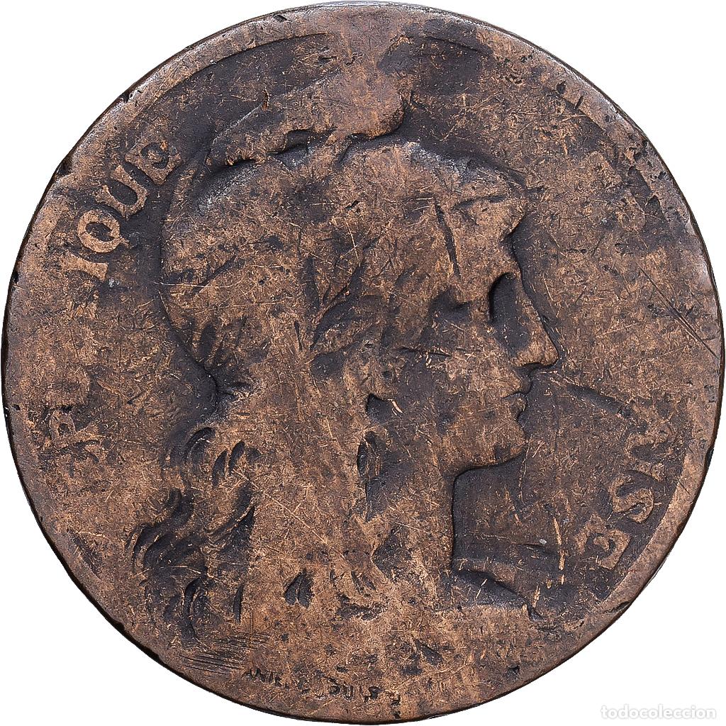 Monedas antiguas de Europa: [#1546229] Francia, 5 Centimes, Daniel-Dupuis, 1899, MDP, Bronce, BC, Gadoury:165