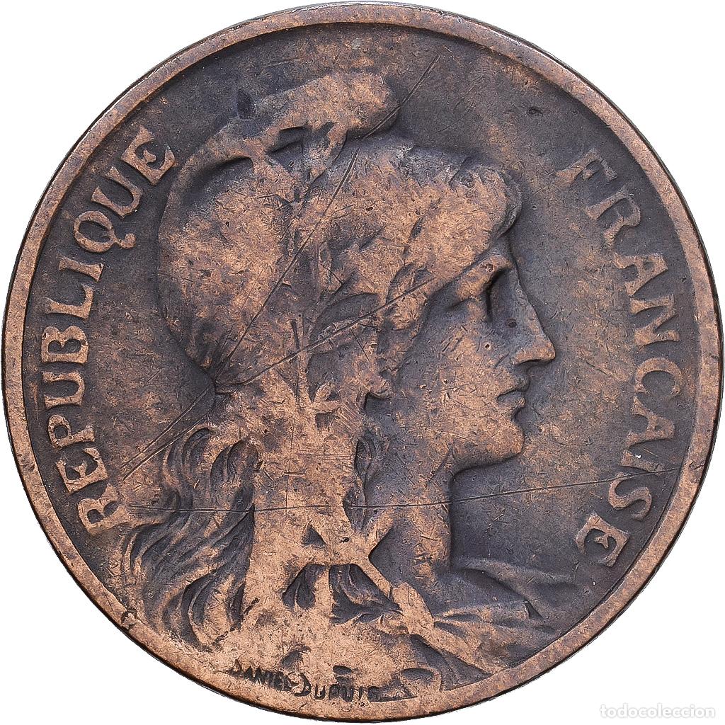 Monedas antiguas de Europa: [#1546234] Francia, 5 Centimes, Daniel-Dupuis, 1916, MDP, Bronce, BC+, Gadoury:165