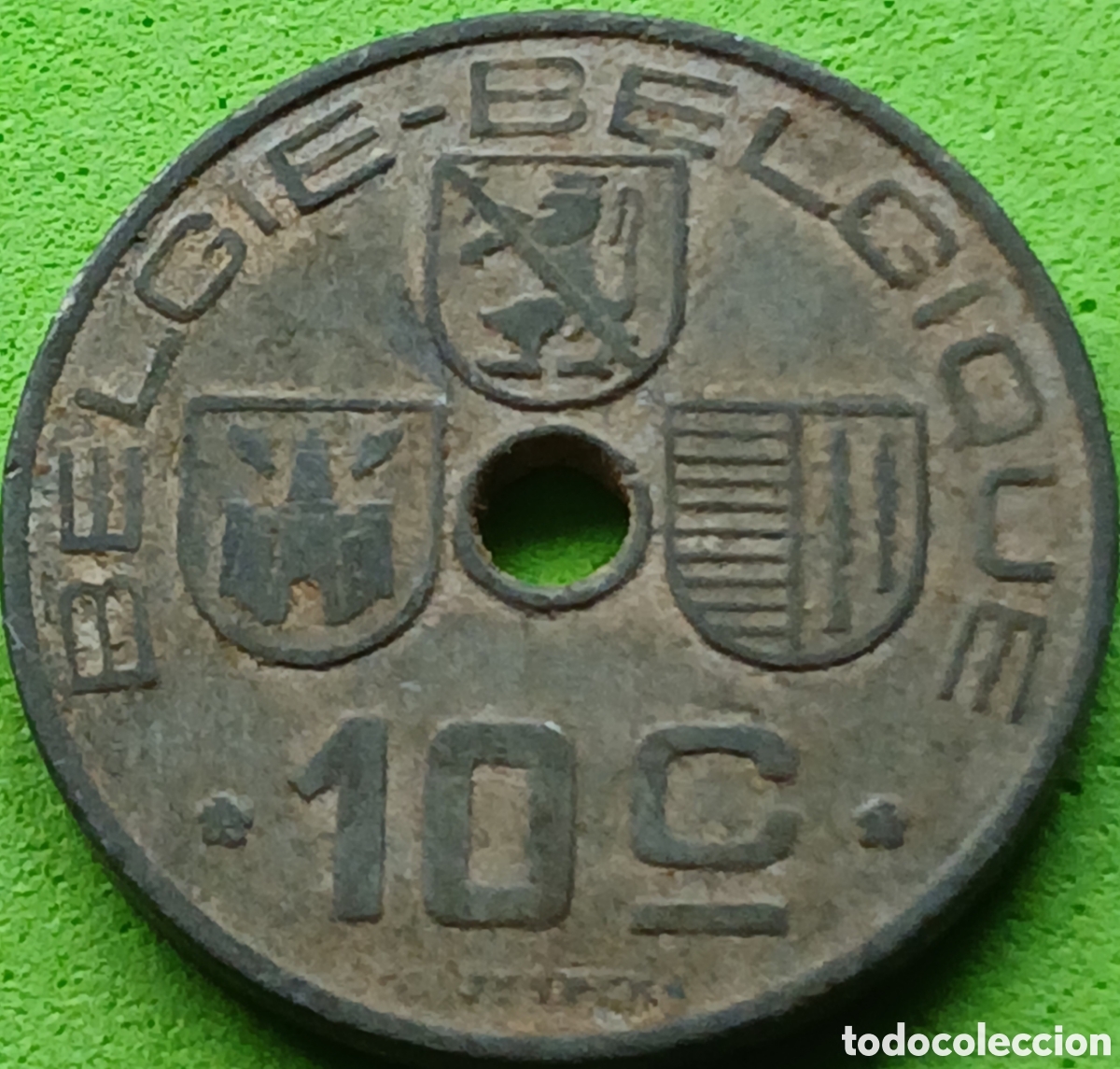 Monedas antiguas de Europa: B&eacute;lgica 10 c&eacute;ntimos 1944 km#126 Belgie-Belgique
