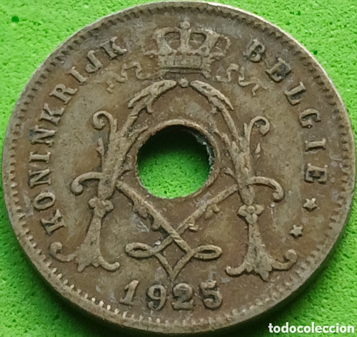 Monedas antiguas de Europa: B&eacute;lgica 5 c&eacute;ntimos 1925 km#67 Belgie