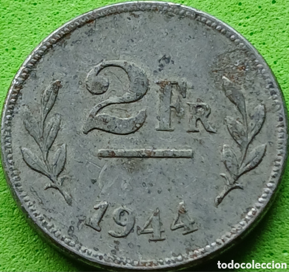 Alte M&uuml;nzen aus Europa: B&eacute;lgica 2 francos 1944 km#133