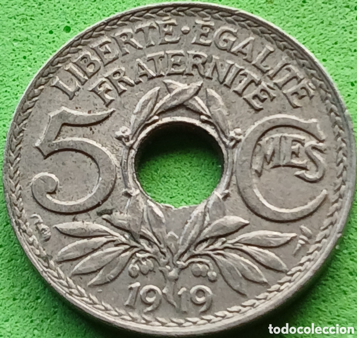 Monedas antiguas de Europa: Francia 5 c&eacute;ntimos 1919 km#865