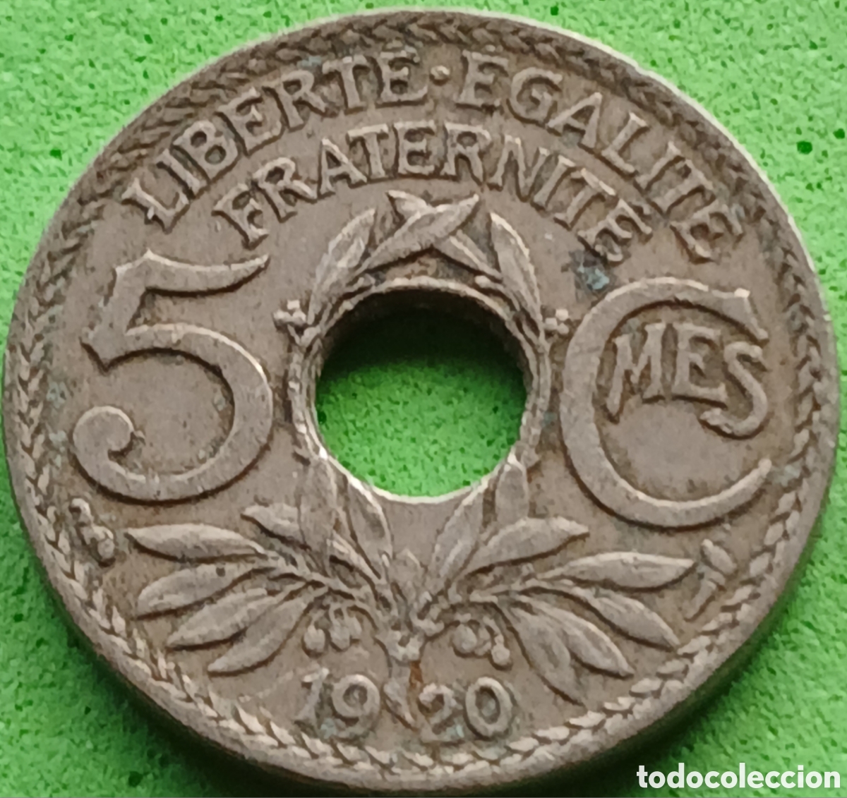 Monedas antiguas de Europa: Francia 5 c&eacute;ntimos 1920 km#865