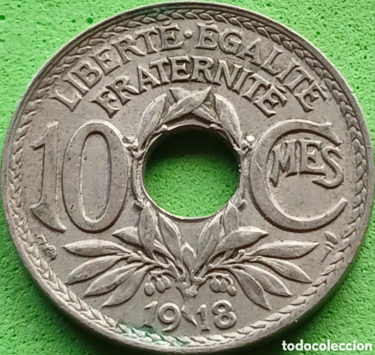 Monedas antiguas de Europa: Francia 10 c&eacute;ntimos 1918 km#866a
