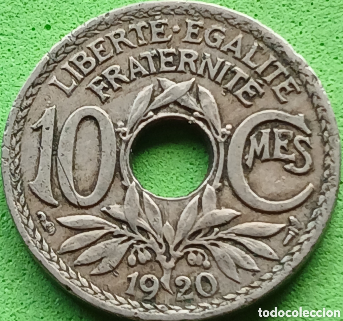 Monedas antiguas de Europa: Francia 10 c&eacute;ntimos 1920 km#866a