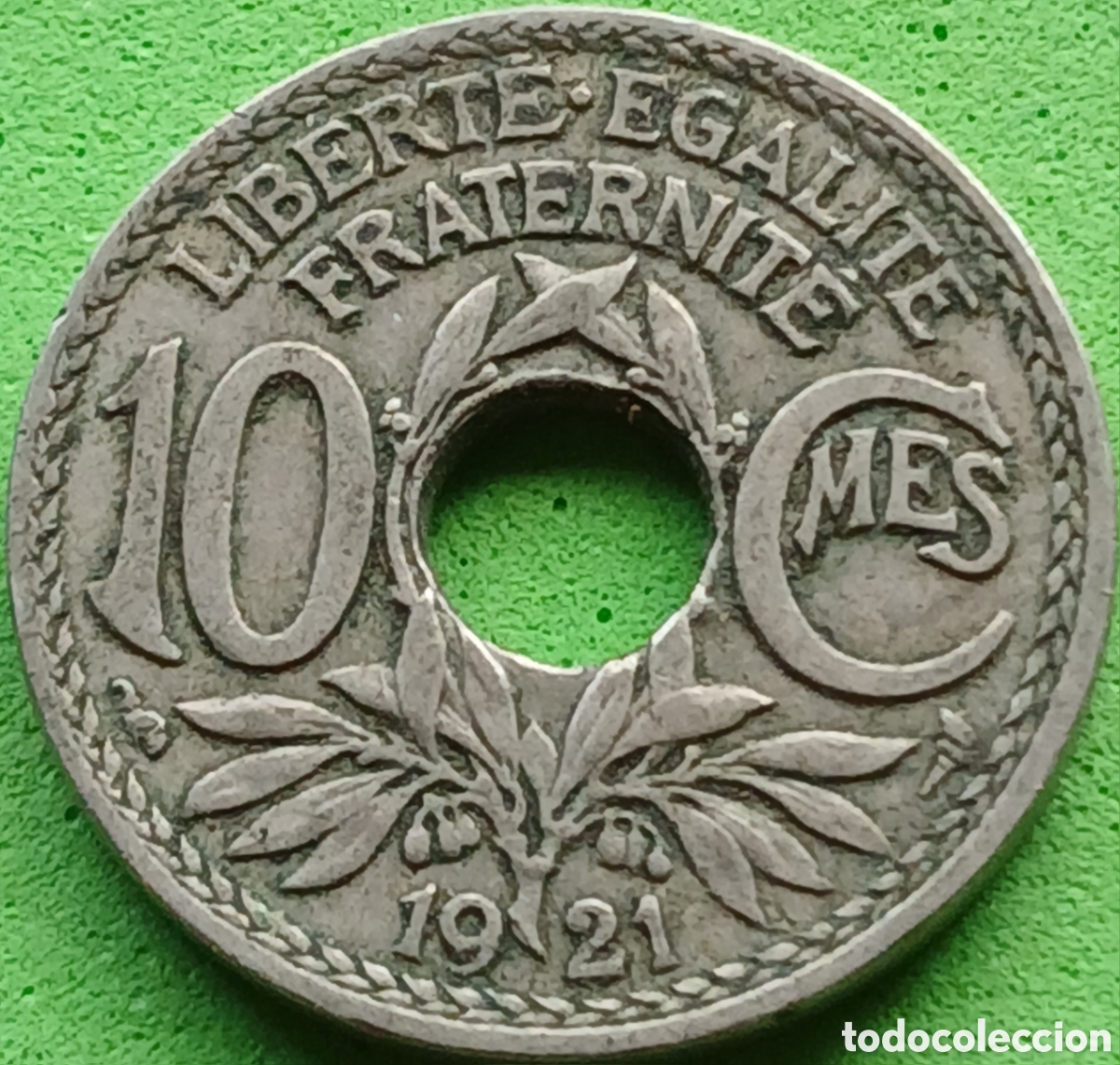 Monedas antiguas de Europa: Francia 10 c&eacute;ntimos 1921 km#866a