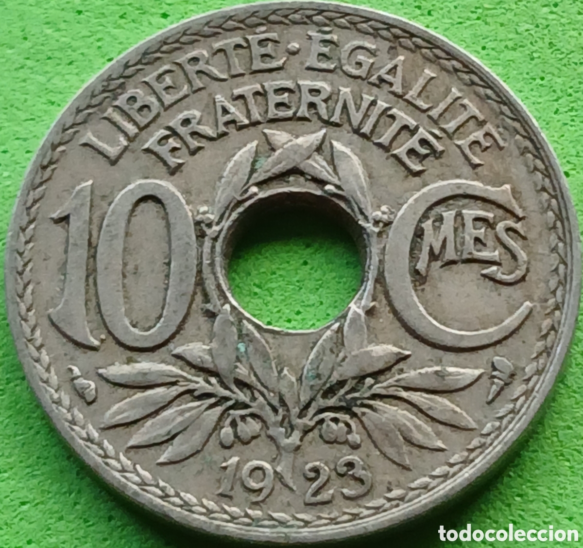 Monedas antiguas de Europa: Francia 10 c&eacute;ntimos 1923 km#866a ceca Par&iacute;s