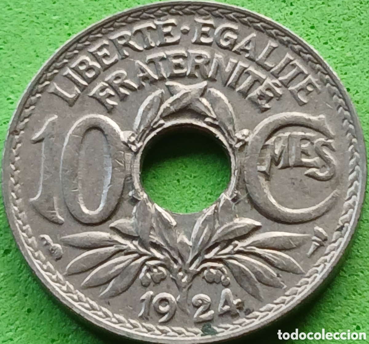 Monedas antiguas de Europa: Francia 10 c&eacute;ntimos 1924 km#866a ceca Par&iacute;s
