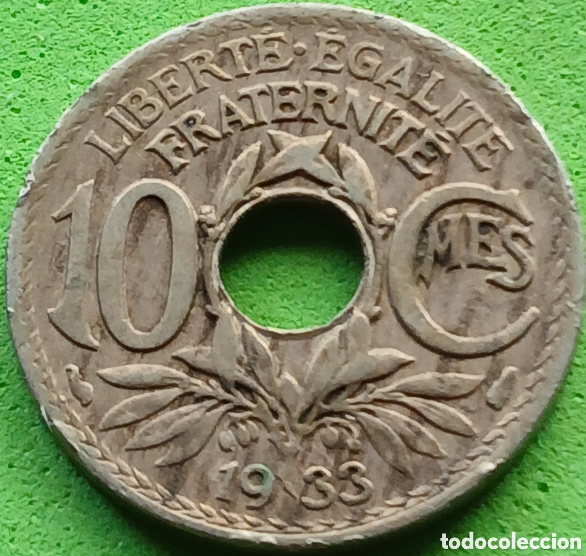Monedas antiguas de Europa: Francia 10 c&eacute;ntimos 1933 km#866a