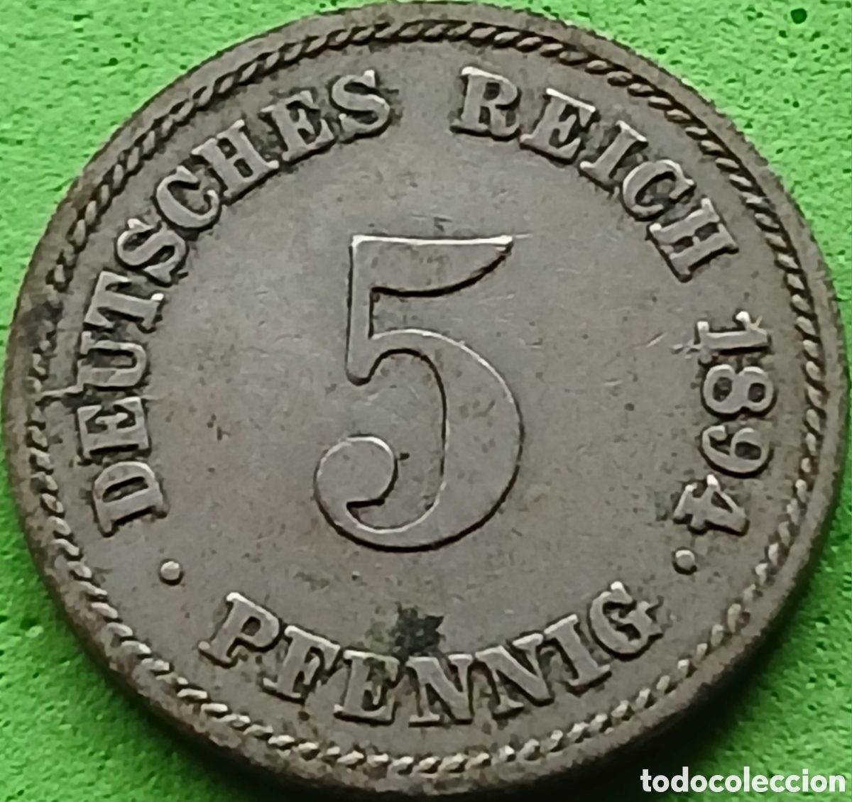 Monedas antiguas de Europa: Alemania Imperio 5 pfennig 1894 E km#11 ESCASA!!